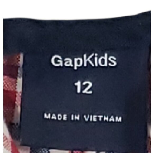 GAP Kids Boys Red & White Check Shorts w Concealed Adjustable Waist 12 - Picture 3 of 4